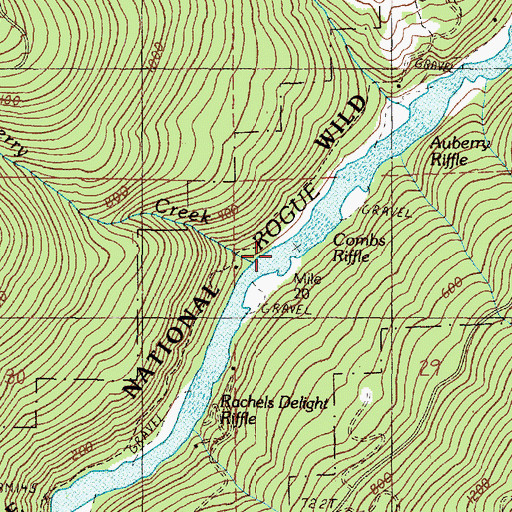 Topographic Map of Auberry Creek, OR