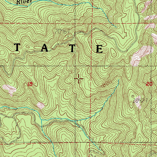 Topographic Map of Ripple Creek, OR