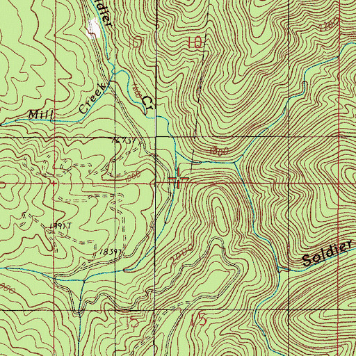 Topographic Map of Zigzag Creek, OR