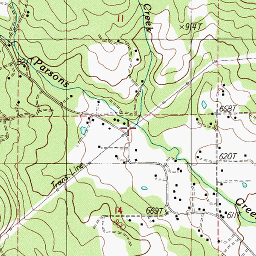 Topographic Map of Whiskey Creek, OR