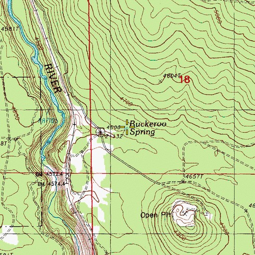 Topographic Map of Buckeroo Spring, OR