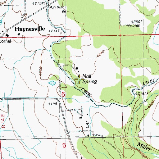Topographic Map of Nail Spring, OR
