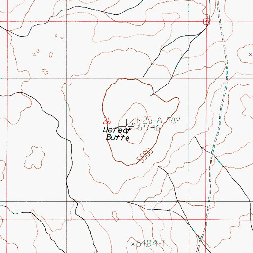 Topographic Map of Defeat Butte, OR