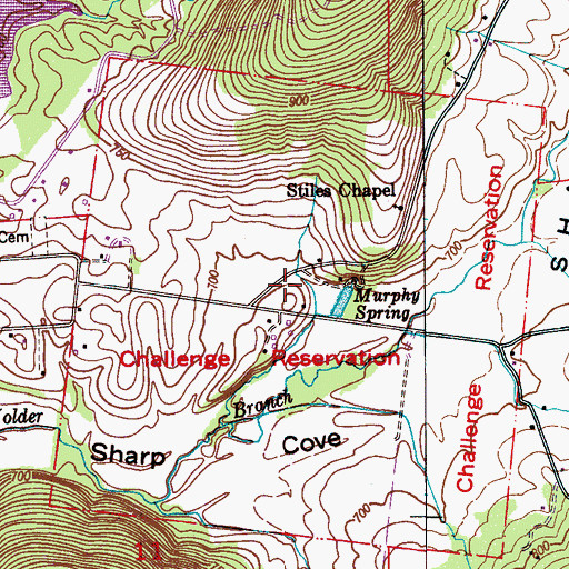 Topographic Map of Challenge Reservation (historical), AL