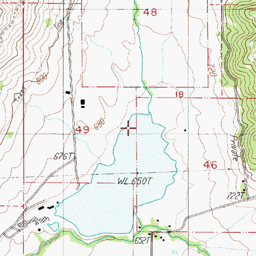 Topographic Map of Dixonville Log Pond, OR