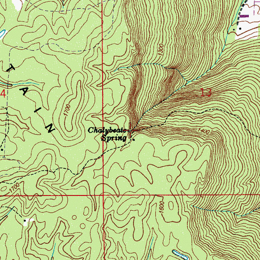 Topographic Map of Chalybeate Spring, AL