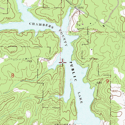 Topographic Map of Chambers County State Lake, AL
