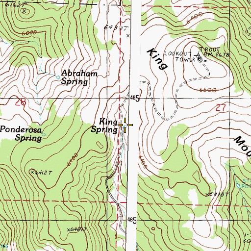 Topographic Map of King Spring, OR