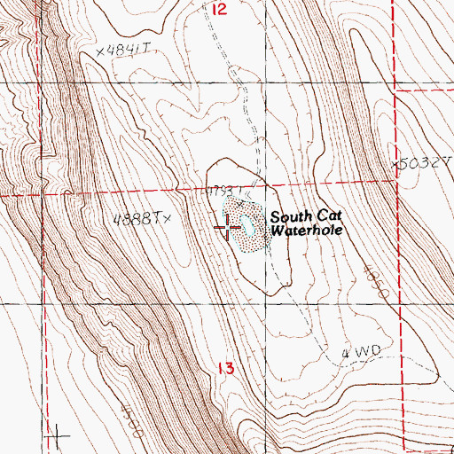 Topographic Map of South Cat Waterhole, OR