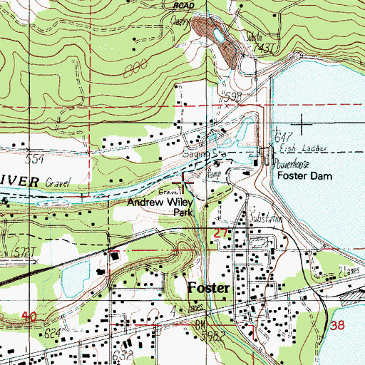 Topographic Map of Andrew Wiley Park, OR