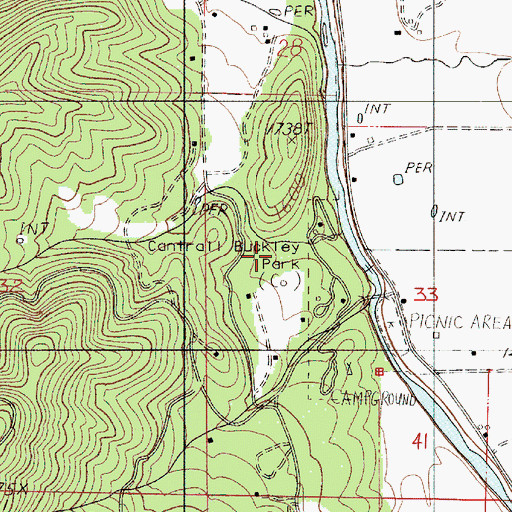Topographic Map of Cantrall Buckley County Park, OR