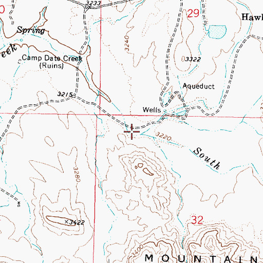 Topographic Map of South Fork Date Creek, AZ