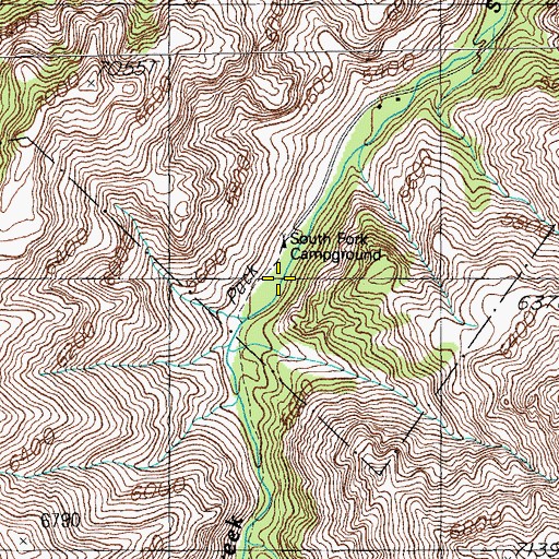 Topographic Map of South Fork Forest Camp, AZ
