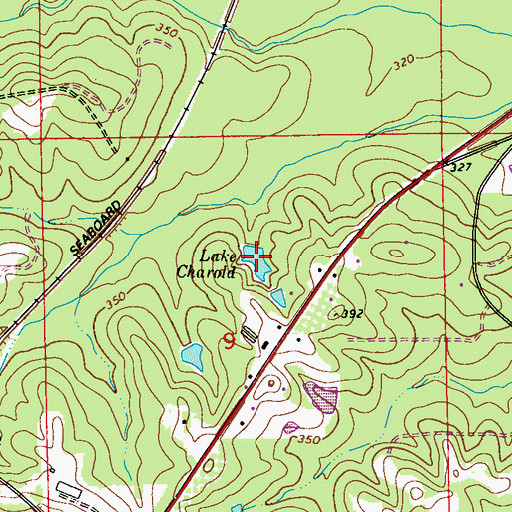 Topographic Map of Lake Charold, AL