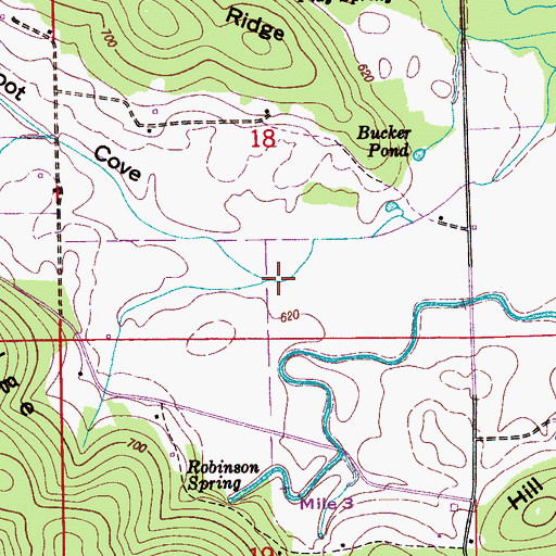 Topographic Map of Chicken Foot Cove, AL