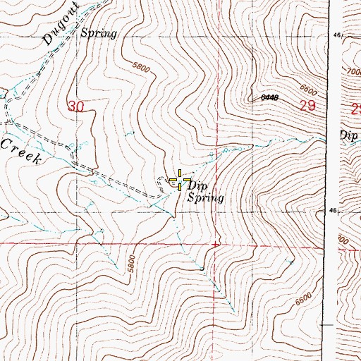 Topographic Map of Dip Spring, OR