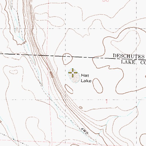Topographic Map of Hat Lake, OR