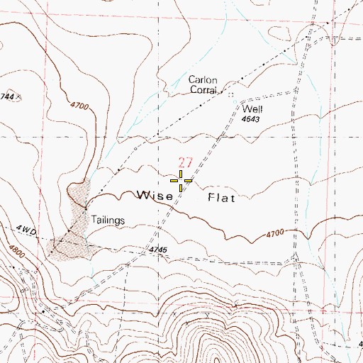 Topographic Map of Wise Flat, OR
