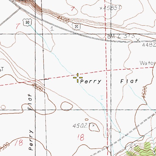 Topographic Map of Perry flat, OR