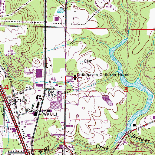 Topographic Map of Childhaven Children Home, AL