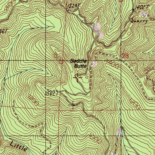 Topographic Map of Saddle Butte, OR