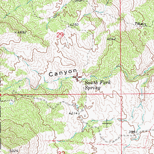 Topographic Map of South Fork Spring, AZ