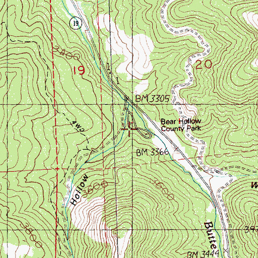 Topographic Map of Bear Hollow County Park, OR