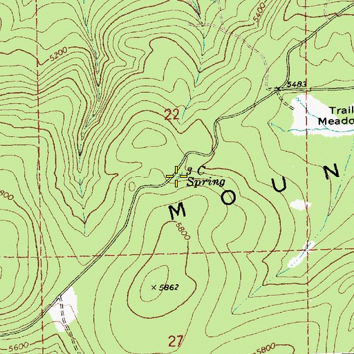Topographic Map of Three C Spring, OR
