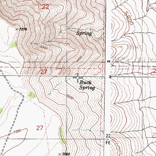 Topographic Map of Buck Spring, OR