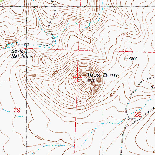 Topographic Map of Ibex Butte, OR