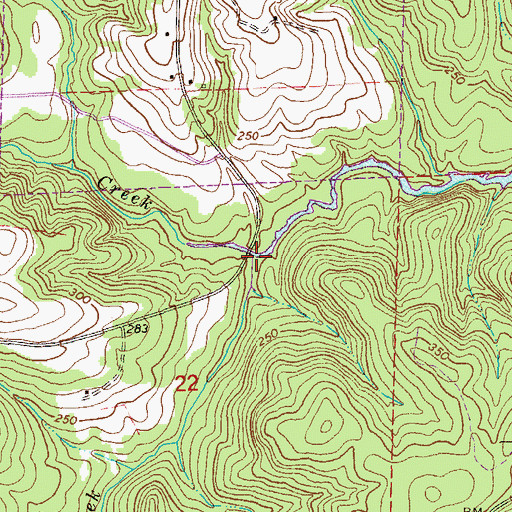 Topographic Map of Chipola Creek, AL