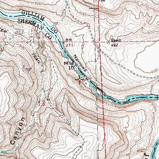 Topographic Map of Tumwater Falls, OR