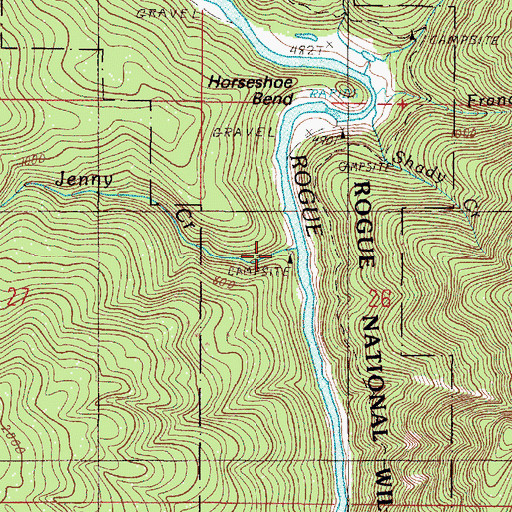 Topographic Map of North Jenny Creek Campground, OR