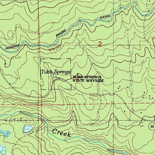 Topographic Map of Tub Springs State Park, OR
