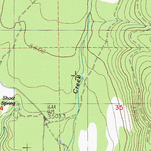 Topographic Map of Fall Creek Reservoir, OR