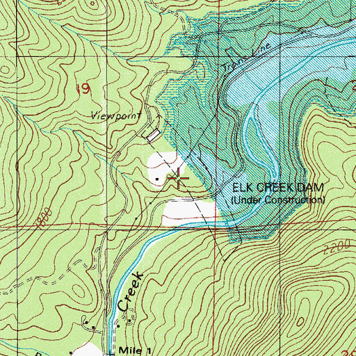 Topographic Map of Elk Creek Dam, OR