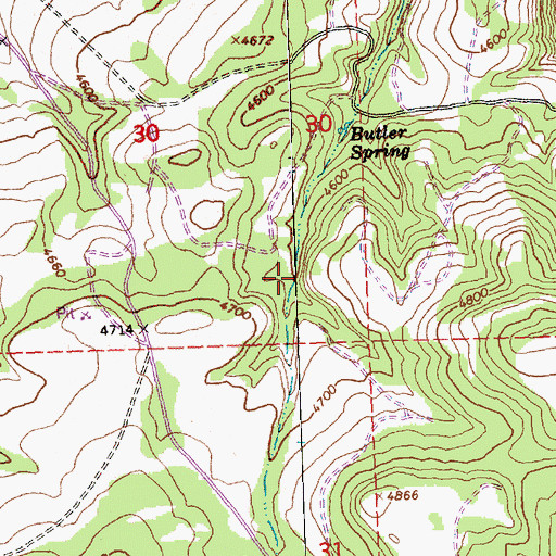 Topographic Map of Faith Reservoir, OR