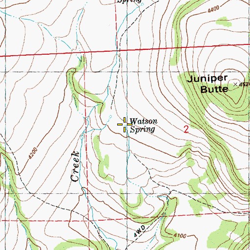 Topographic Map of Watson Spring, OR