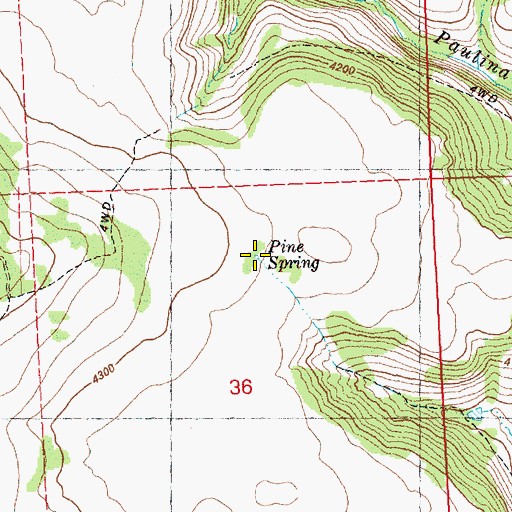Topographic Map of Pine Spring, OR