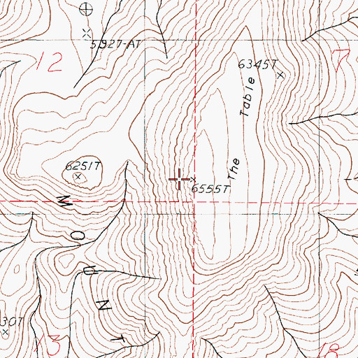 Topographic Map of The Table, OR