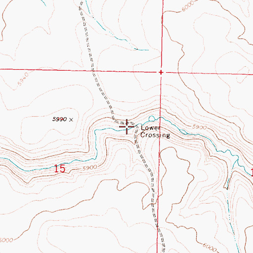 Topographic Map of Lower Crossing, OR