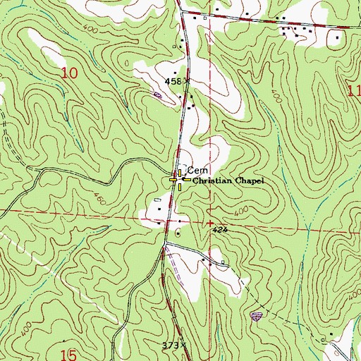 Topographic Map of Christian Chapel Church of Christ, AL