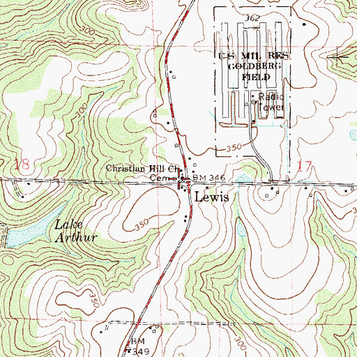Topographic Map of Christian Hill Church, AL