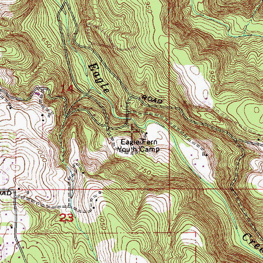 Topographic Map of Eagle Fern Youth Camp, OR