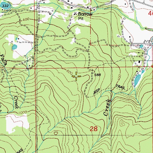 Topographic Map of Browns Spring, OR
