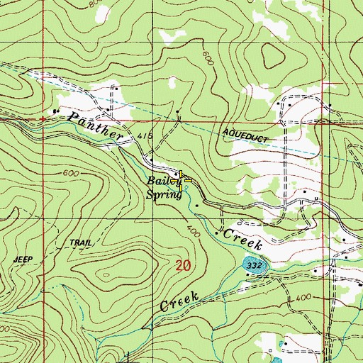 Topographic Map of Bailey Spring, OR