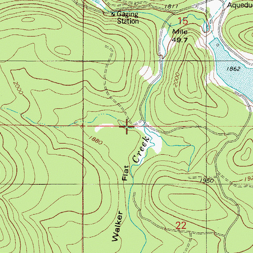 Topographic Map of Walker Creek Reservoir, OR