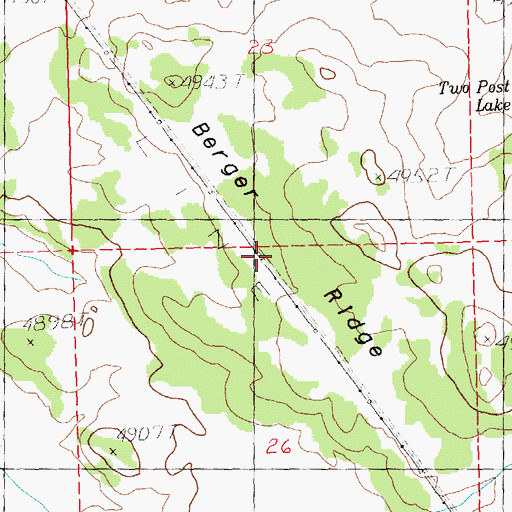 Topographic Map of Berger Ridge, OR