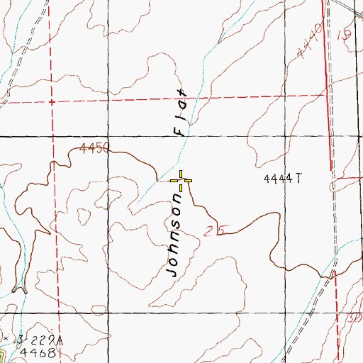 Topographic Map of Johnson Flat, OR