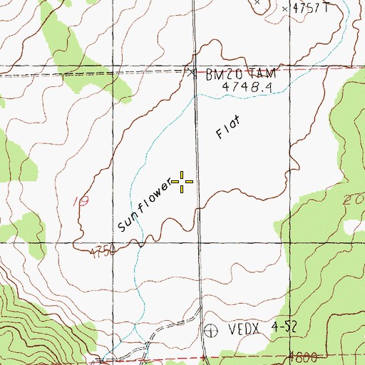 Topographic Map of Sunflower Flat, OR